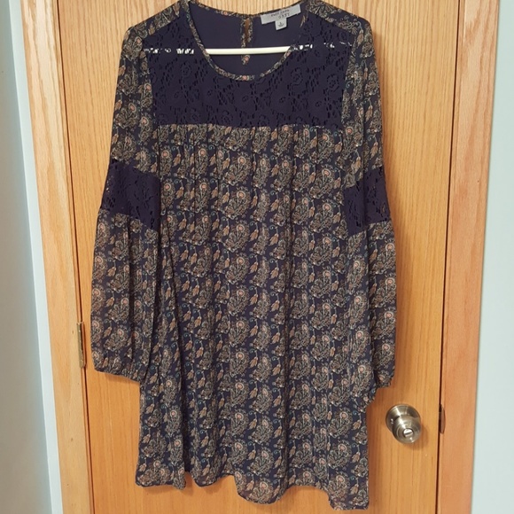 Ruff Hewn Grey - chiffon and lace shift dress - Picture 1 of 4